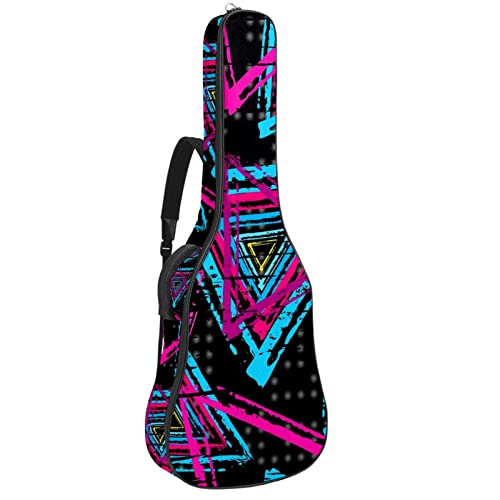 Eslifey Akustikgitarre Tasche Cartoon Niedlich Mädchen Panda Rosa Muster Verstellbarer Schultergurt Gitarre Fall Gig Bag 40 41 42 Zoll, Farbe 4, 42.9x16.9x4.7 in von Eslifey
