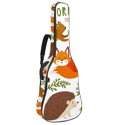 Eslifey Akustikgitarre Tasche Cartoon Niedlich Mädchen Panda Rosa Muster Verstellbarer Schultergurt Gitarre Fall Gig Bag 40 41 42 Zoll, Farbe 9, 42.9x16.9x4.7 in von Eslifey