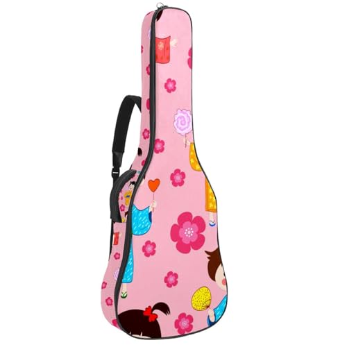 Eslifey Akustikgitarre Tasche Japan Kinder Kirschblüte Verstellbarer Schultergurt Gitarrentasche Gigbag 40 41 42 Zoll, Farbe 1, 42.9x16.9x4.7 in von Eslifey