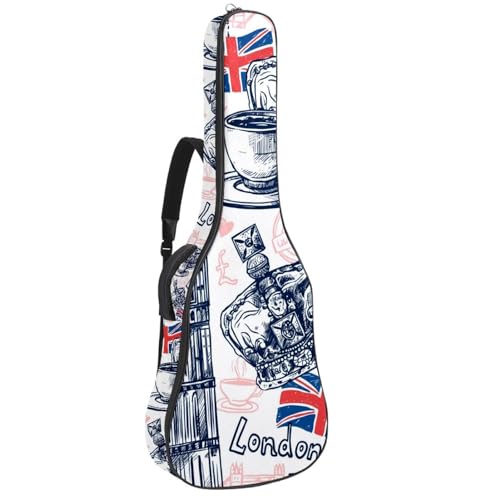 Eslifey Akustikgitarre Tasche Japan Kinder Kirschblüte Verstellbarer Schultergurt Gitarrentasche Gigbag 40 41 42 Zoll, Farbe 10, 42.9x16.9x4.7 in von Eslifey