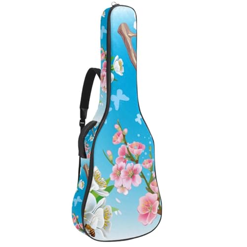 Eslifey Akustikgitarre Tasche Japan Kinder Kirschblüte Verstellbarer Schultergurt Gitarrentasche Gigbag 40 41 42 Zoll, Farbe 2, 42.9x16.9x4.7 in von Eslifey