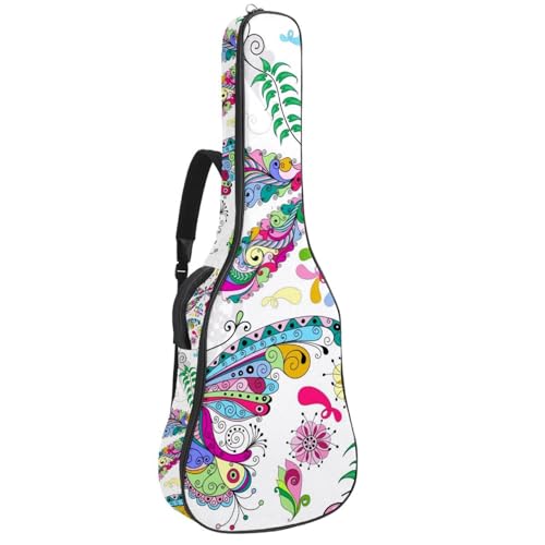 Eslifey Akustikgitarre Tasche Japan Kinder Kirschblüte Verstellbarer Schultergurt Gitarrentasche Gigbag 40 41 42 Zoll, Farbe 7, 42.9x16.9x4.7 in von Eslifey