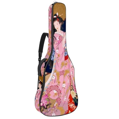 Eslifey Akustikgitarre Tasche Japanische Geisha Mädchen Verstellbarer Schultergurt Gitarrentasche Gigbag 40 41 42 Zoll, Farbe 9, 42.9x16.9x4.7 in von Eslifey