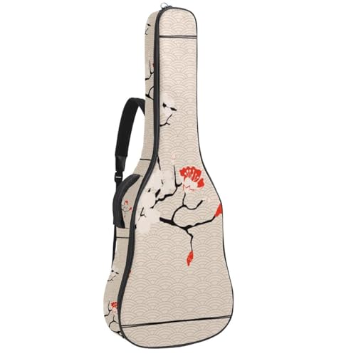 Eslifey Akustikgitarre Tasche Japanischer Regenschirm Kirsche Verstellbarer Schultergurt Gitarrentasche Gigbag 40 41 42 Zoll, Farbe 1, 42.9x16.9x4.7 in von Eslifey