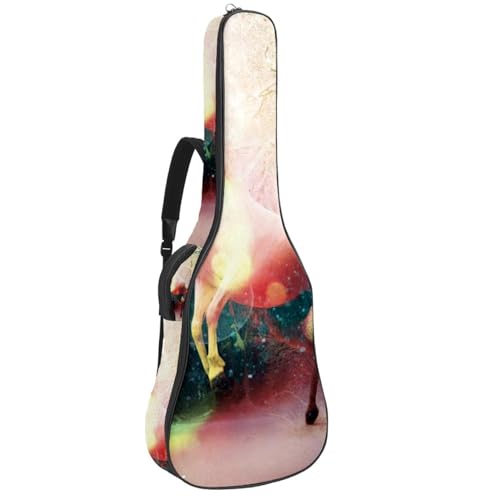 Eslifey Akustikgitarre Tasche Marienkäfer mit grünem Regenschirm Verstellbarer Schultergurt Gitarrentasche Gigbag 40 41 42 Zoll, Farbe 6, 42.9x16.9x4.7 in von Eslifey