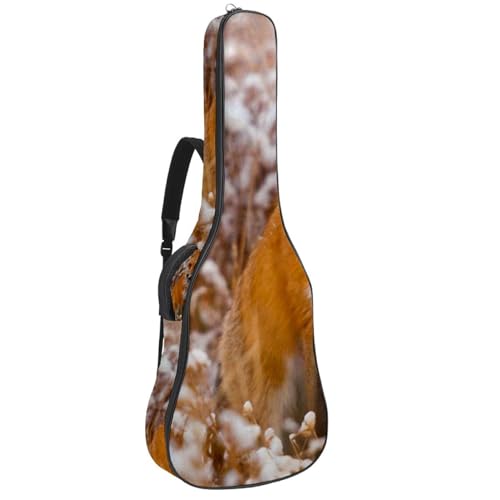 Eslifey Akustikgitarre Tasche Marienkäfer mit grünem Regenschirm Verstellbarer Schultergurt Gitarrentasche Gigbag 40 41 42 Zoll, Farbe 7, 42.9x16.9x4.7 in von Eslifey