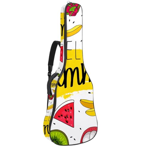 Eslifey Akustikgitarrentasche Hello Summer Fruits Verstellbarer Schultergurt Gitarrenkoffer Gigbag 40 41 42 Zoll, Mehrfarbig 1, 42.9x16.9x4.7 in, Taschen-Organizer von Eslifey