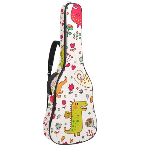 Eslifey Akustische Gitarre Tasche Dinosaurier Babys Verstellbarer Schultergurt Gitarre Fall Gig Bag 40 41 42 Zoll, Farbe 1, 42.9x16.9x4.7 in von Eslifey