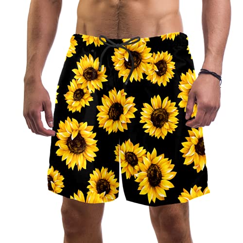 Eslifey Badehose mit Sonnenblumen-Muster, elastische Badehose für Herren Gr. XL, multi von Eslifey