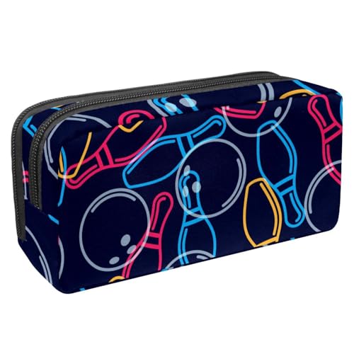 Eslifey Federmäppchen, Baseball-Handschuh, Ball und Schläger auf Feld, großes Fassungsvermögen, Federmäppchen, Schreibwaren, Stiftetasche, Mehrfarbig 10, 2.3x8.2x3.9in/6x21x10cm, Kosmetikkoffer von Eslifey