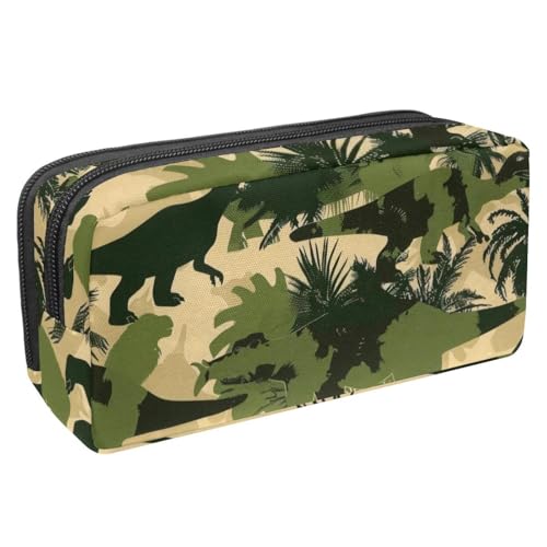 Eslifey Federmäppchen, Dinosaurier-Camouflage-Muster, großes Fassungsvermögen, Federmäppchen, Schreibwaren, Stiftetasche, Mehrfarbig 3, 2.3x8.2x3.9in/6x21x10cm, Kosmetikkoffer von Eslifey