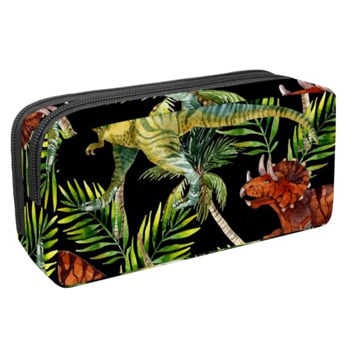 Eslifey Federmäppchen, Dinosaurier-Grün, Schwarz, großes Fassungsvermögen, Schreibwaren, Stiftetasche, Mehrfarbig 5, 2.3x8.2x3.9in/6x21x10cm, Kosmetikkoffer von Eslifey