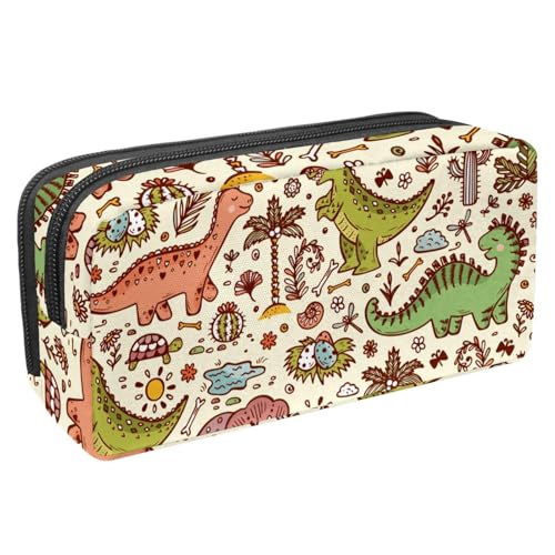 Eslifey Federmäppchen, Dinosaurier-Krone, weiß, großes Fassungsvermögen, Federmäppchen, Schreibwaren, Stiftetasche, Mehrfarbig 2, 2.3x8.2x3.9in/6x21x10cm, Kosmetikkoffer von Eslifey