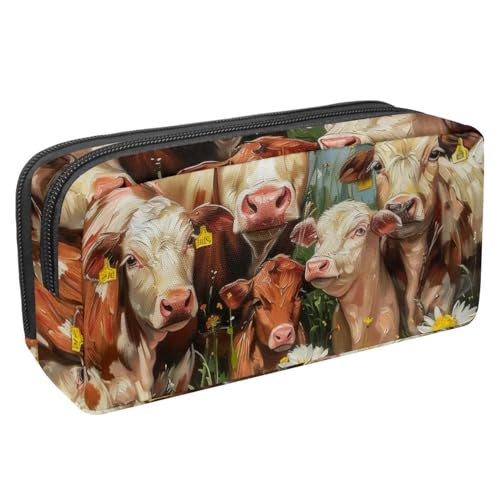 Eslifey Federmäppchen, Dinosaurier-Motiv, niedliches Fußabdruck-Muster, großes Fassungsvermögen, Federmäppchen, Schreibwaren, Stiftetasche, Mehrfarbig 4, 2.3x8.2x3.9in/6x21x10cm, Kosmetikkoffer von Eslifey