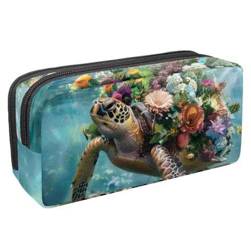 Eslifey Federmäppchen, Dinosaurier-Motiv, niedliches Fußabdruck-Muster, großes Fassungsvermögen, Federmäppchen, Schreibwaren, Stiftetasche, Mehrfarbig 5, 2.3x8.2x3.9in/6x21x10cm, Kosmetikkoffer von Eslifey