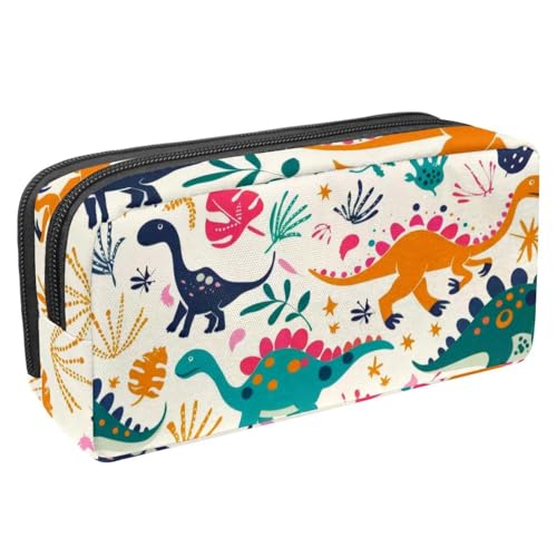 Eslifey Federmäppchen, Dinosaurier-Motiv, niedliches Fußabdruck-Muster, großes Fassungsvermögen, Federmäppchen, Schreibwaren, Stiftetasche, Mehrfarbig 8, 2.3x8.2x3.9in/6x21x10cm, Kosmetikkoffer von Eslifey