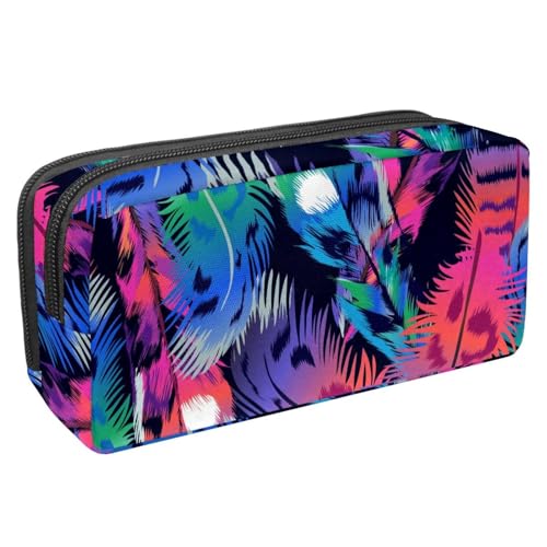 Eslifey Federmäppchen, Retro-Stil, ethnisch, indische Traumfänger und Federn, großes Fassungsvermögen, Stifteetui, Schreibwaren, Stiftetasche, Mehrfarbig 6, 2.3x8.2x3.9in/6x21x10cm, Kosmetikkoffer von Eslifey