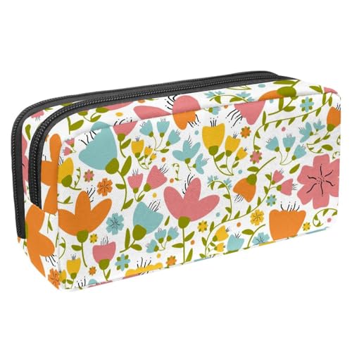 Eslifey Federmäppchen, Rosenmuster, großes Fassungsvermögen, Federmäppchen, Schreibwaren, Stiftetasche, Mehrfarbig 3, 2.3x8.2x3.9in/6x21x10cm, Kosmetikkoffer von Eslifey