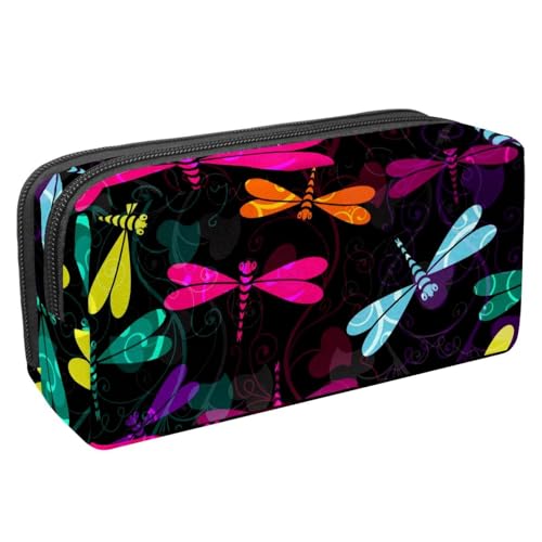 Eslifey Federmäppchen, Totenkopf und violette Blumen, großes Fassungsvermögen, Schreibwaren, Stiftetasche, Mehrfarbig 4, 2.3x8.2x3.9in/6x21x10cm, Kosmetikkoffer von Eslifey