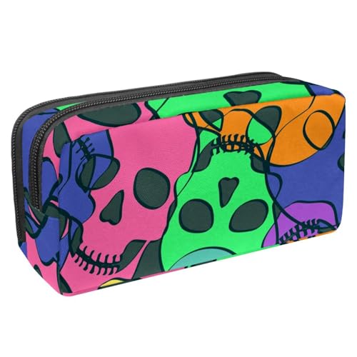 Eslifey Federmäppchen, buntes Kreismuster, großes Fassungsvermögen, Federmäppchen, Schreibwaren, Stiftetasche, Mehrfarbig 3, 2.3x8.2x3.9in/6x21x10cm, Kosmetikkoffer von Eslifey