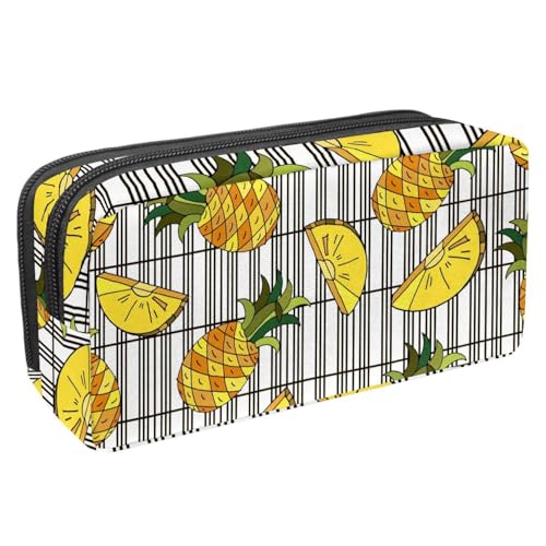 Eslifey Federmäppchen, gelbe Ananas, großes Fassungsvermögen, Schreibwaren, Stiftetasche, Mehrfarbig 1, 2.3x8.2x3.9in/6x21x10cm, Kosmetikkoffer von Eslifey