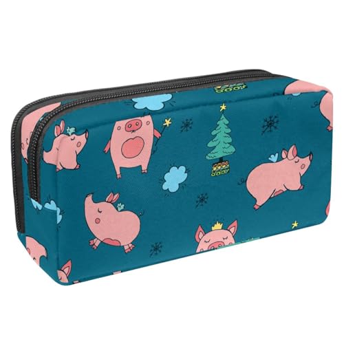 Eslifey Federmäppchen, grün und orange, Winter-Dinosaurier, großes Fassungsvermögen, Federmäppchen, Schreibwaren, Stiftetasche, Mehrfarbig 5, 2.3x8.2x3.9in/6x21x10cm, Kosmetikkoffer von Eslifey