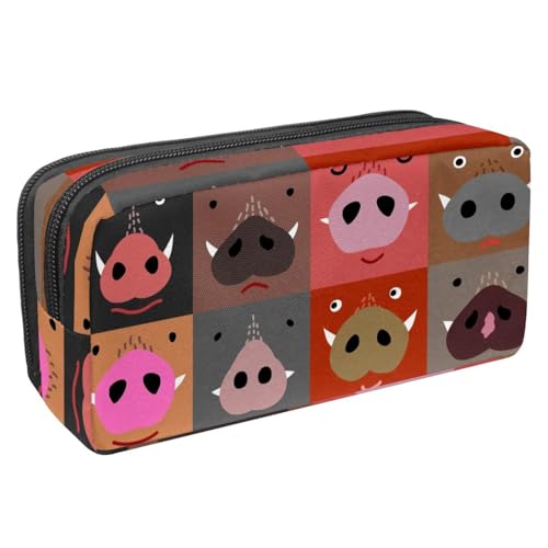 Eslifey Federmäppchen, grün und orange, Winter-Dinosaurier, großes Fassungsvermögen, Federmäppchen, Schreibwaren, Stiftetasche, Mehrfarbig 8, 2.3x8.2x3.9in/6x21x10cm, Kosmetikkoffer von Eslifey