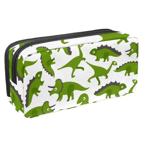 Eslifey Federmäppchen, grünes Dinosaurier-Muster, großes Fassungsvermögen, Federmäppchen, Schreibwaren, Stiftetasche, Mehrfarbig 1, 2.3x8.2x3.9in/6x21x10cm, Kosmetikkoffer von Eslifey
