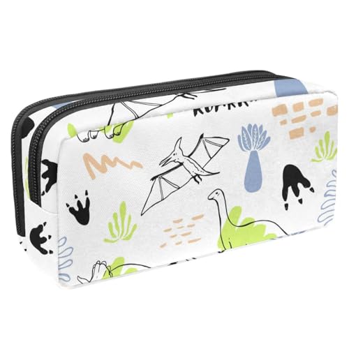 Eslifey Federmäppchen, niedliches Dinosaurier-Muster, großes Fassungsvermögen, Federmäppchen, Schreibwaren, Stiftetasche, Mehrfarbig 1, 2.3x8.2x3.9in/6x21x10cm, Kosmetikkoffer von Eslifey