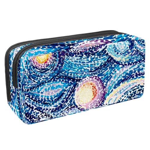 Eslifey Federmäppchen, weiße Katzen, niedliches Tiermuster, großes Fassungsvermögen, Federmäppchen, Schreibwaren, Stiftetasche, Mehrfarbig 6, 2.3x8.2x3.9in/6x21x10cm, Kosmetikkoffer von Eslifey