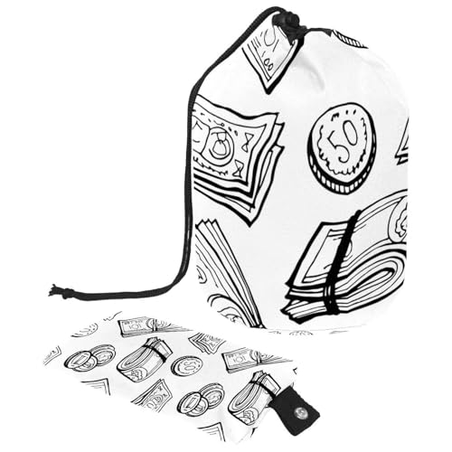 Eslifey Große Make-up-Tasche mit Kordelzug, Dinosaurier und tropische Blätter, Blumenmuster, Reise-Kosmetiktasche, tragbare Make-up-Organizer-Tasche, Mehrfarbig 6, 9.9x6.9in/25.2x17.6cm von Eslifey