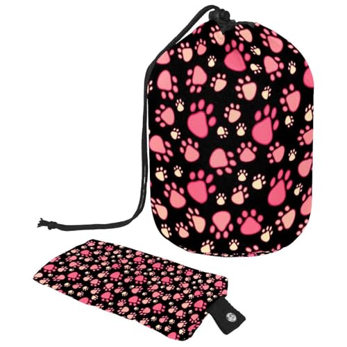 Eslifey Große Make-up-Tasche mit Kordelzug, Dinosaurier und tropische Blätter, Blumenmuster, Reise-Kosmetiktasche, tragbare Make-up-Organizer-Tasche, Mehrfarbig 8, 9.9x6.9in/25.2x17.6cm von Eslifey