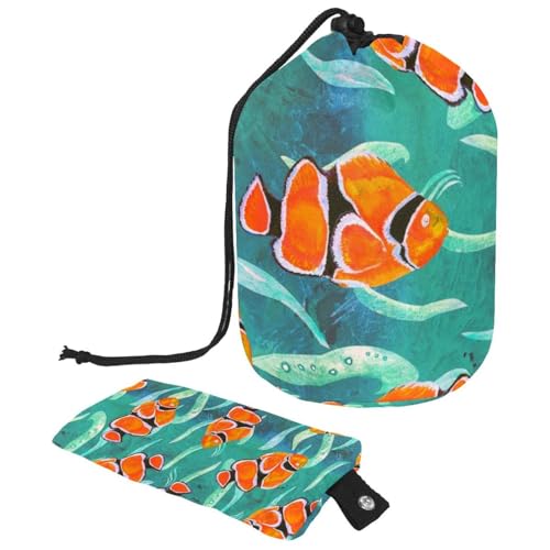 Eslifey Große Make-up-Tasche mit Kordelzug, Dinosaurier und tropische Blätter, Blumenmuster, Reise-Kosmetiktasche, tragbare Make-up-Organizer-Tasche, Mehrfarbig 9, 9.9x6.9in/25.2x17.6cm von Eslifey