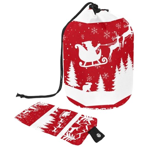 Eslifey Große Make-up-Tasche mit Kordelzug, Motiv: Frohe Weihnachten, Hirsch, Reise-Kosmetiktasche, tragbare Make-up-Organizer-Tasche, Mehrfarbig 2, 9.9x6.9in/25.2x17.6cm von Eslifey