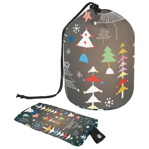 Eslifey Große Make-up-Tasche mit Kordelzug, Motiv: Frohe Weihnachten, Hirsch, Reise-Kosmetiktasche, tragbare Make-up-Organizer-Tasche, Mehrfarbig 4, 9.9x6.9in/25.2x17.6cm von Eslifey
