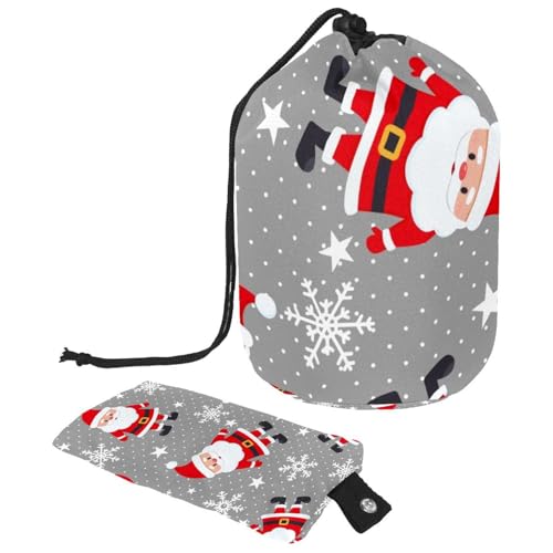 Eslifey Große Make-up-Tasche mit Kordelzug, Motiv: Frohe Weihnachten, Hirsch, Reise-Kosmetiktasche, tragbare Make-up-Organizer-Tasche, Mehrfarbig 5, 9.9x6.9in/25.2x17.6cm von Eslifey