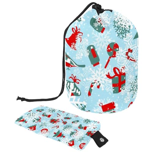 Eslifey Große Make-up-Tasche mit Kordelzug, Motiv: Frohe Weihnachten, Hirsch, Reise-Kosmetiktasche, tragbare Make-up-Organizer-Tasche, Mehrfarbig 7, 9.9x6.9in/25.2x17.6cm von Eslifey