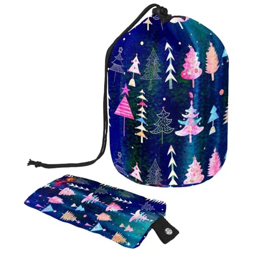 Eslifey Große Make-up-Tasche mit Kordelzug, Motiv: Frohe Weihnachten, Hirsch, Reise-Kosmetiktasche, tragbare Make-up-Organizer-Tasche, Mehrfarbig 9, 9.9x6.9in/25.2x17.6cm von Eslifey