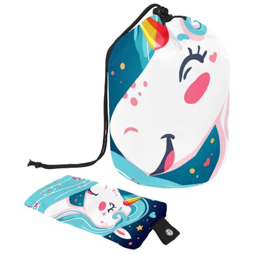 Eslifey Große Make-up-Tasche mit Kordelzug, handgezeichnet, niedlicher Dinosaurier, Reise-Kosmetiktasche, tragbare Make-up-Organizer-Tasche, Mehrfarbig 10, 9.9x6.9in/25.2x17.6cm von Eslifey