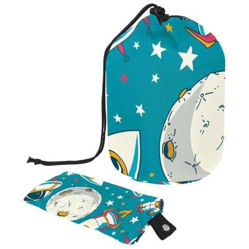 Eslifey Große Make-up-Tasche mit Kordelzug, handgezeichnet, niedlicher Dinosaurier, Reise-Kosmetiktasche, tragbare Make-up-Organizer-Tasche, Mehrfarbig 2, 9.9x6.9in/25.2x17.6cm von Eslifey