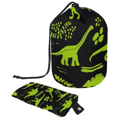 Eslifey Große Make-up-Tasche mit Kordelzug, lustiger grüner Dinosaurier, Reise-Kosmetiktasche, tragbare Make-up-Organizer-Tasche, Mehrfarbig 1, 9.9x6.9in/25.2x17.6cm von Eslifey