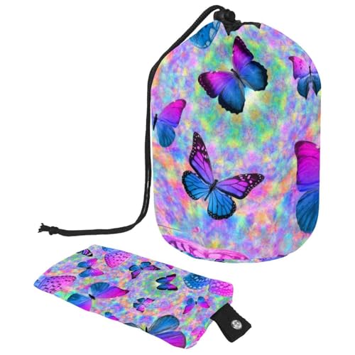 Eslifey Große Make-up-Tasche mit Kordelzug, lustiger grüner Dinosaurier, Reise-Kosmetiktasche, tragbare Make-up-Organizer-Tasche, Mehrfarbig 3, 9.9x6.9in/25.2x17.6cm von Eslifey