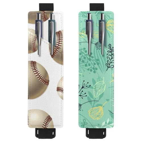 Eslifey Grungy American Football Field Stifthalter, 2 Stück, tragbar, für 2 oder 3 Stifte, verstellbares Gummiband, abnehmbar, Multi 14, 6.1x1.8in/15.4x4.6cm von Eslifey