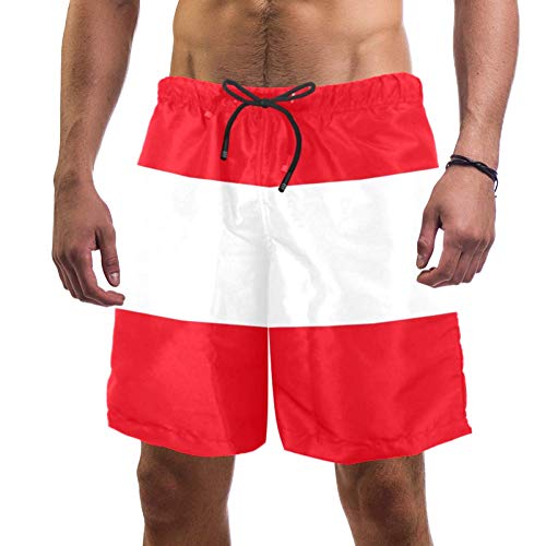Eslifey Herren Strand Shorts Flagge Österreich Badehose elastisch Badeanzug Boardshorts für Herren, L Gr. L/XL, multi von Eslifey
