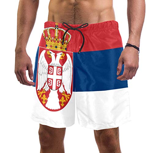 Eslifey Herren Strand Shorts Flagge Serbien Badehose elastisch Badeanzug Boardshorts für Herren, L Gr. XL, multi von Eslifey