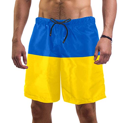 Eslifey Herren Strand Shorts Flagge der Ukraine Badehose Elastischer Badeanzug Boardshorts für Herren, L Gr. L/XL, multi von Eslifey
