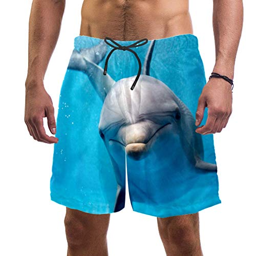 Eslifey Herren Strandshorts Delphin Badehose Elastischer Badeanzug Boardshorts für Herren Gr. L/XL, multi von Eslifey