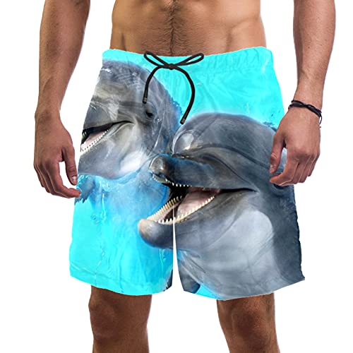 Eslifey Lachende Delfine Badehose für Herren Gr. L/XL, multi von Eslifey