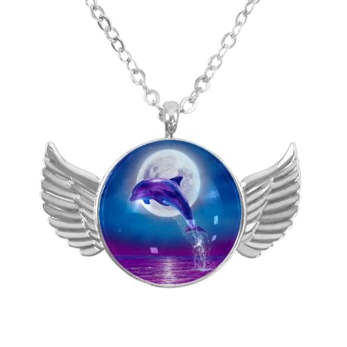 Eslifey Magnetische Lesezeichen, Delfin, Mondschein, Seitenmarkierungen, Leder, Lesezeichen, Buchzubehör, für Studenten, Lehrer, Lesen, 6 Stück von Eslifey