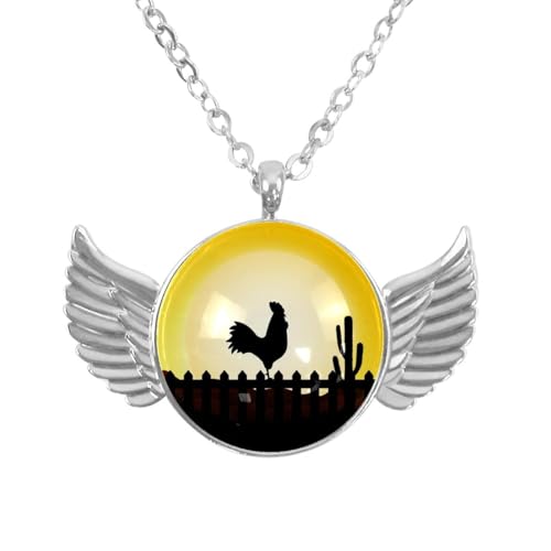 Eslifey Magnetische Lesezeichen, Hahn-Silhouette mit Sonnenaufgang, Seitenmarkierungen, Leder-Lesezeichen, Buchzubehör, für Studenten, Lehrer, Lesen, 6 Stück von Eslifey